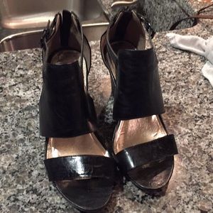Evening Wedges - Lane Bryant Black size 11 Wide